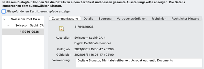 Fortgeschrittene Signatur mit Mobilnummer